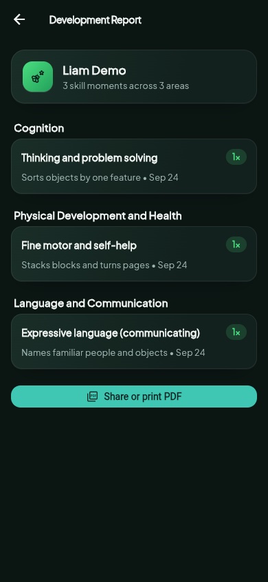 Development report